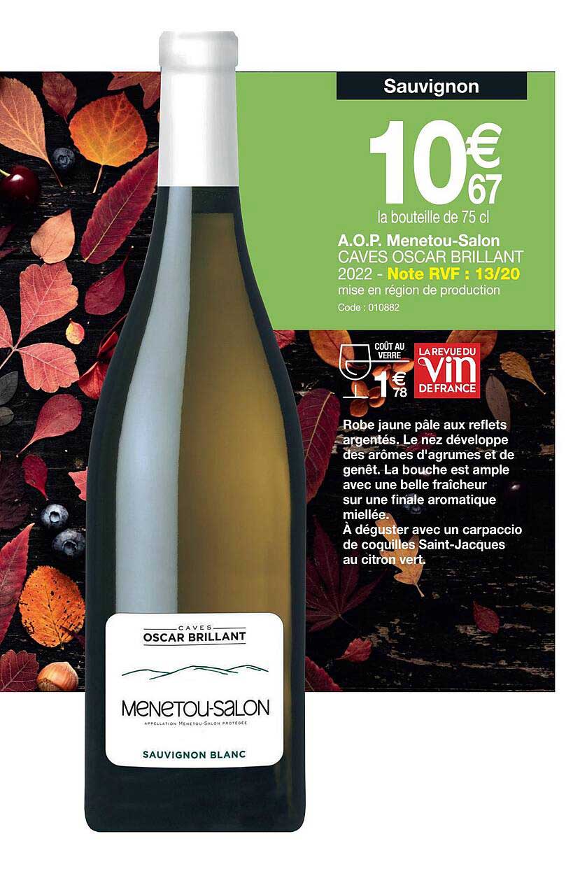 a.o.p. menetou-salon caves oscar brillant 2022