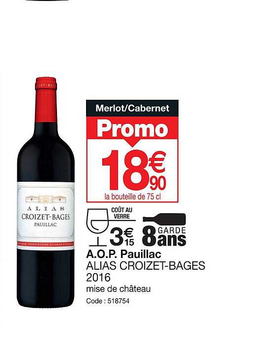 a.o.p. pauillac alias croizet-bages 2016