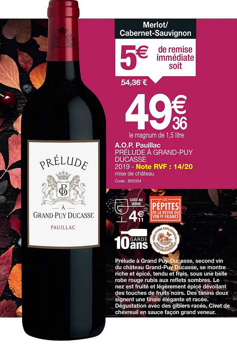 a.o.p. pauillac prélude à grand-puy ducasse 2019