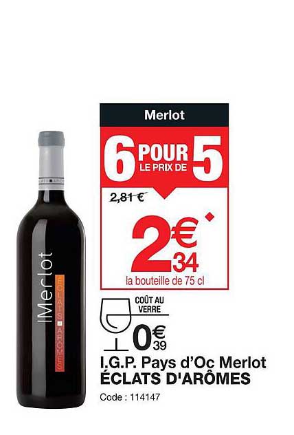 a.o.p. pays d'oc merlot éclats d'arômes