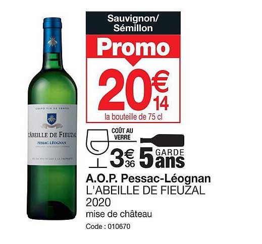 a.o.p. pessac-léognan l'abeille de fieuzal 2020