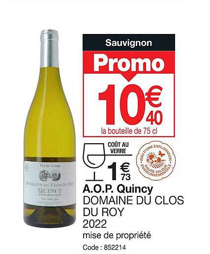 a.o.p. quincy domaine du clos du roy 2022