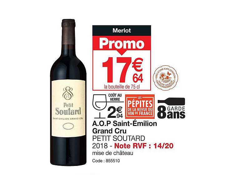 a.o.p. saint-émilion gran cru petit soutard 2018