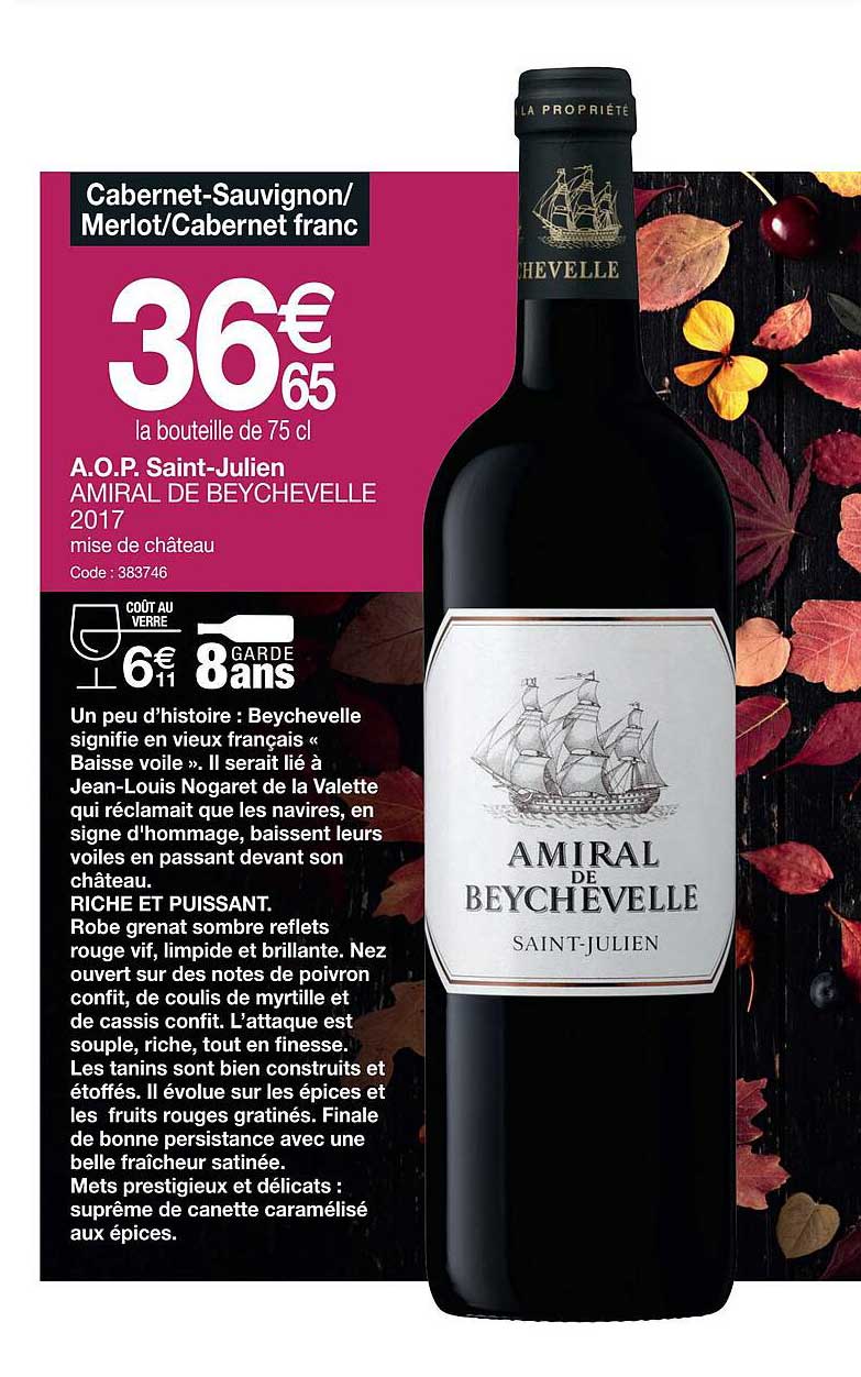 a.o.p. saint-julien amiral de beychevelle 2017