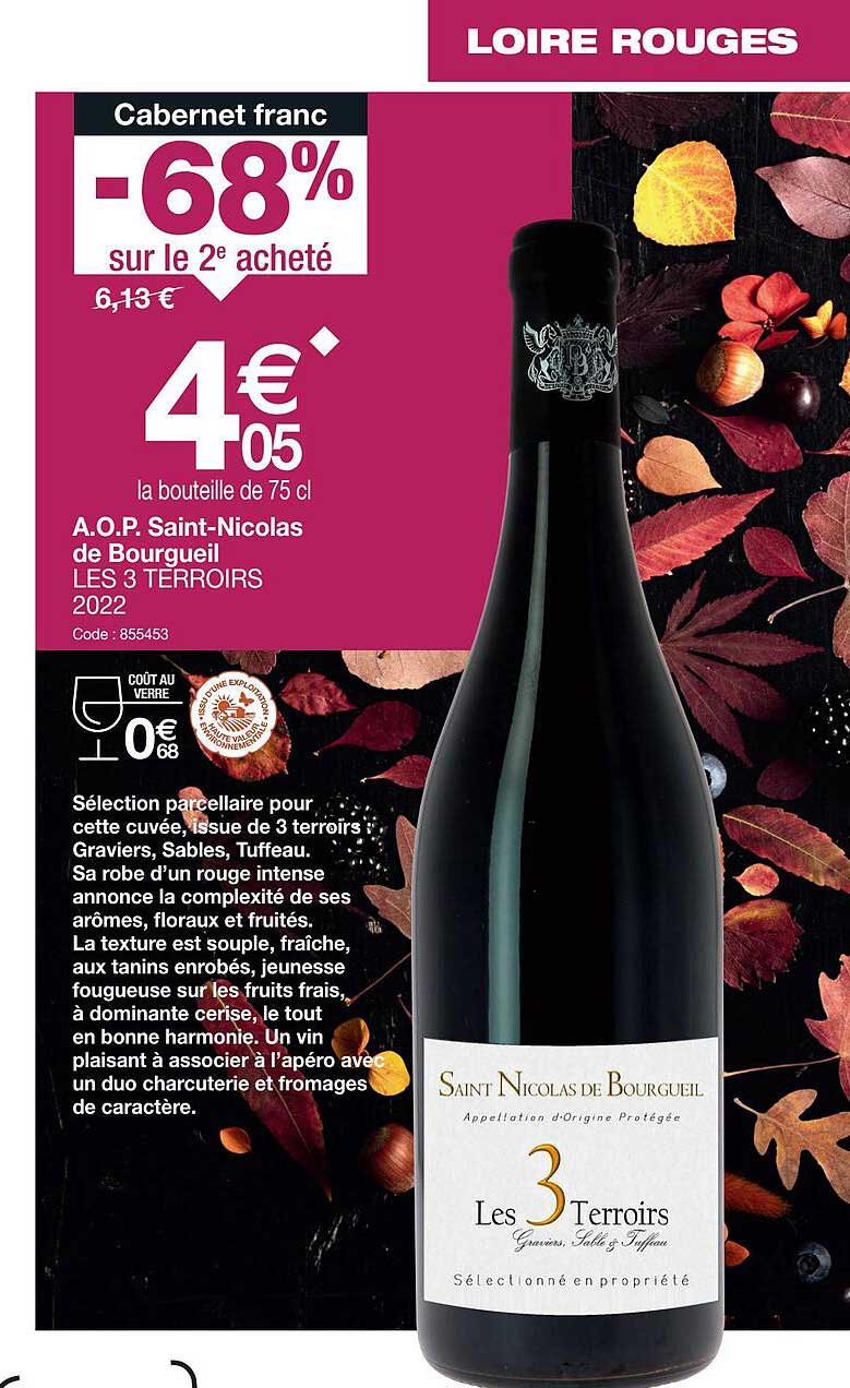 a.o.p. saint-nicolas de bourgueil les 3 terroirs 2022