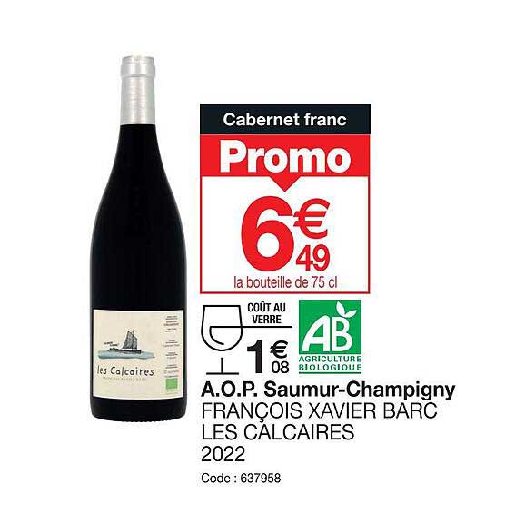 a.o.p. saumur-champigny françois xavier barc les calcaires 2022