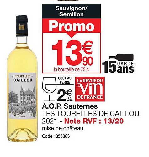 a.o.p. sauternes les tourelles de caillou 2021