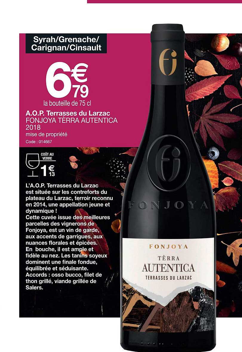 a.o.p. terrasses du larzac fonjoya terra autentica 2018