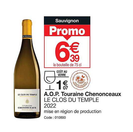 a.o.p. touraine chenonceaux le clos du temple 2022