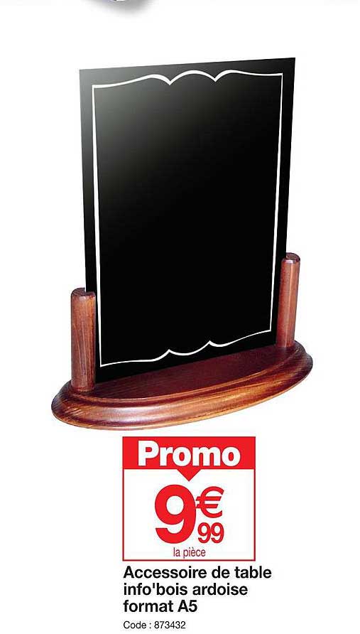 accessoire de table info'bois ardoise format a5