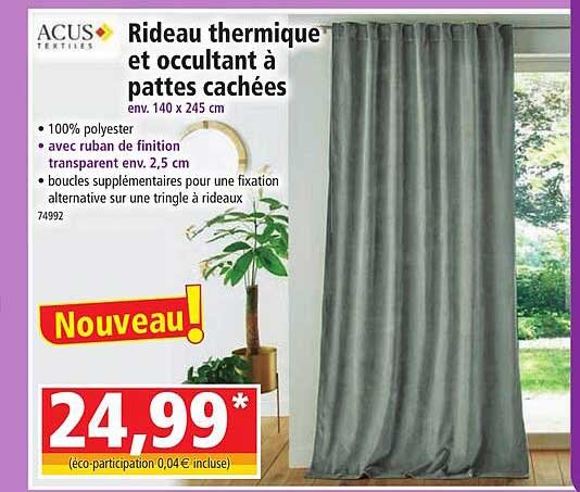 Acus Rideau Thermique Et Occultant à Pattes Cachées