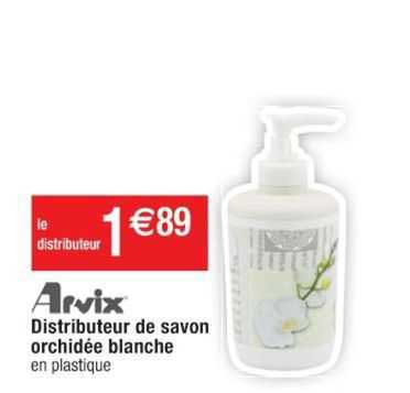 Arvix Distributeur De Savon Orchidée Blanche