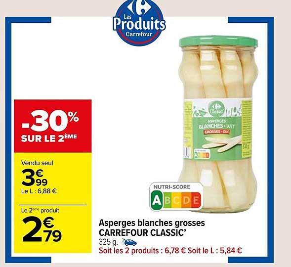 asperges blanches grosses carrefour classic'