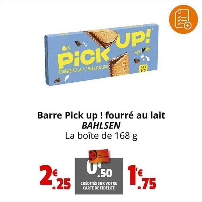 barre pick up! fourré au lait bahlsen
