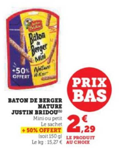 bâton de berger nature justin bridou