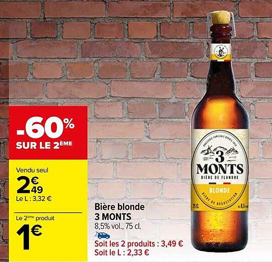 bière blonde 3 monts