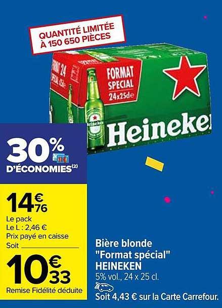 bière blonde format spécial heineken