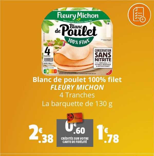 blanc de poulet 100% filet fleury michon