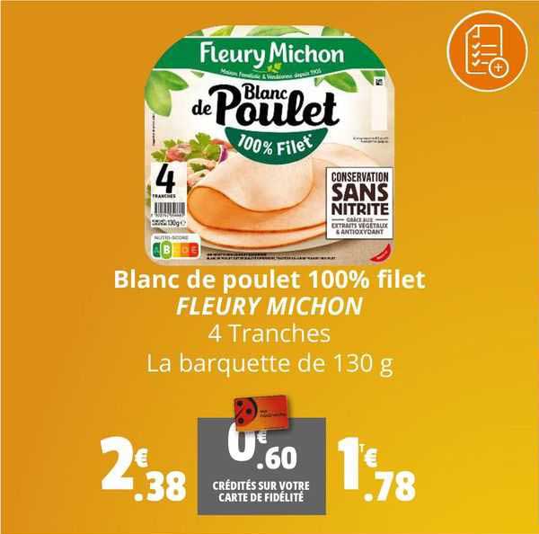 blanc de poulet 100% filet fleury michon