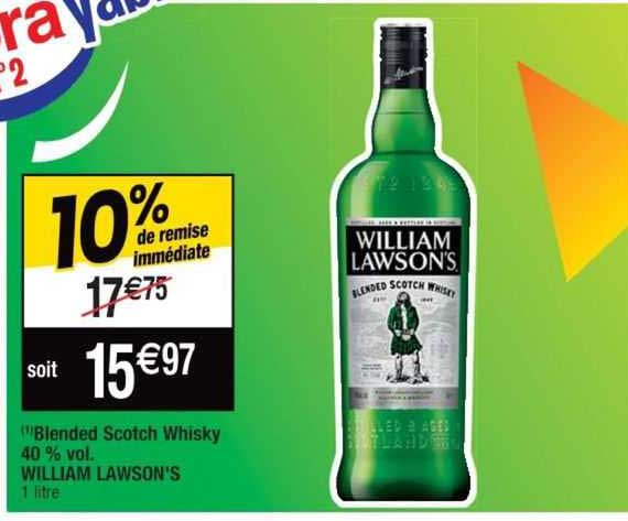 blended scotch whisky 40% vol. william lawson's 10% de remise immédiate