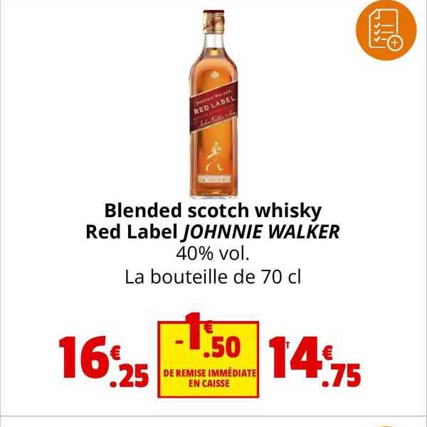blended scotch whisky red label johnnie walker 40% vol