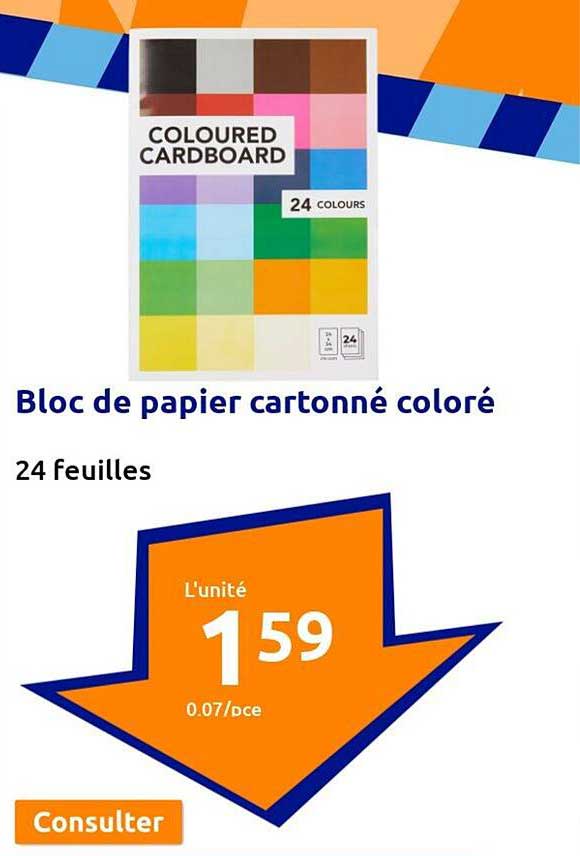 bloc de papier cartonné coloré