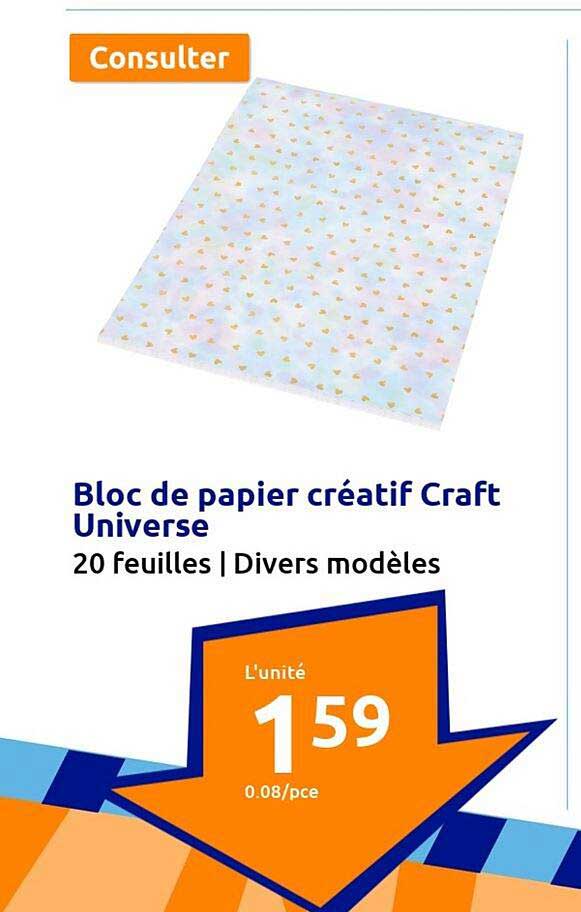 bloc de papier créatif craft universe