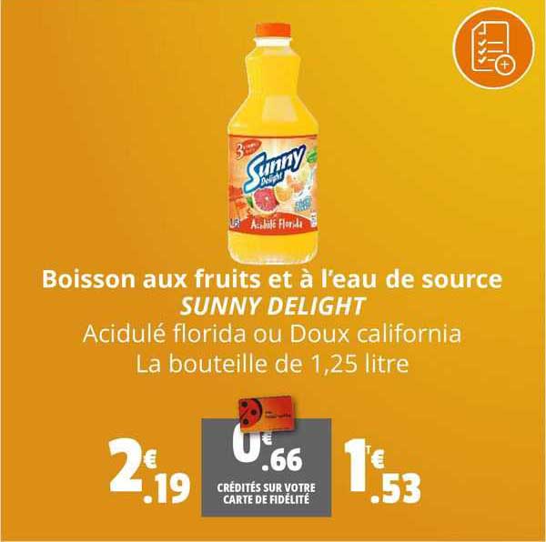 boisson aux fruits et à l'eau de source sunny delight
