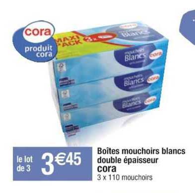 Boîtes Mouchoirs Blancs Double épaisseur