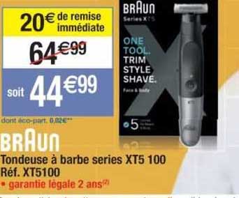 Braun Tondeuse à Barbe Series Xt5 100