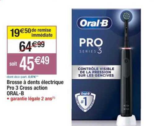 brosse à dents électrique pro 3 cross action oral-b