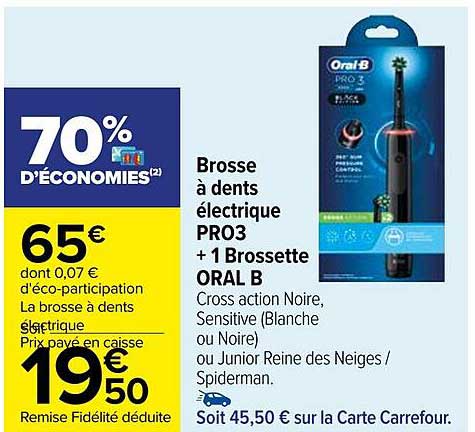 brosse à dents électrique pro3 + 1 brossette oral b