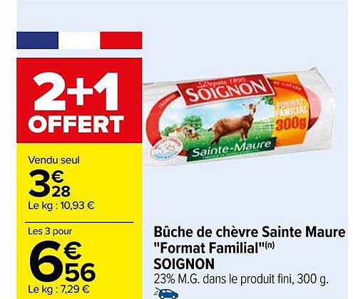 bûche de chèvre sainte maure "format familial" soignon