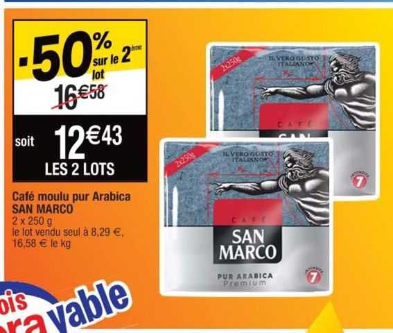 café moulu pur arabica san marco