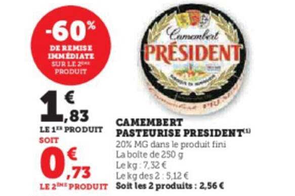 Camembert Pasteurisé Président