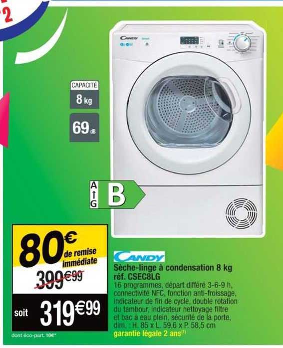 candy sèche-linge à condensation 8 kg
