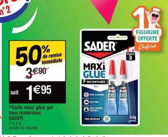 Colle Maxi Glue Gel Tous Matériaux Sader 50% De Remise Immédiate