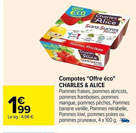 Compotes "offre éco" Charles & Alice