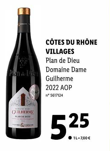 côtes de rhône villages plan de dieu domaine dame guilherme 2022 aop