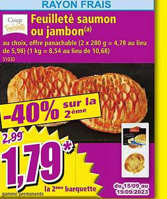 coup de fourchette feuilleté saumon ou jambon