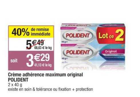 crème adhérence maximum original polident