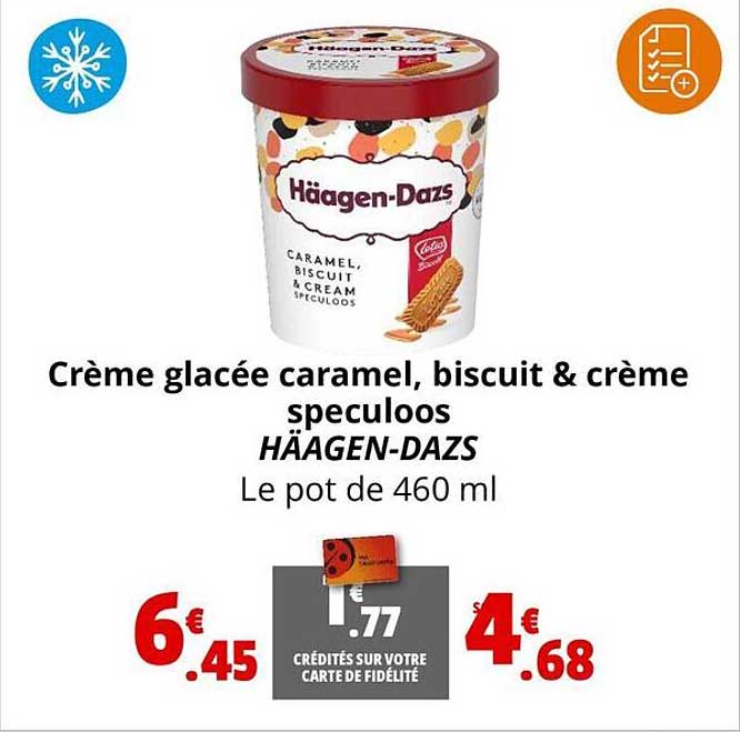 crème glacée caramel, biscuit & crème speculoos häagen-dazs