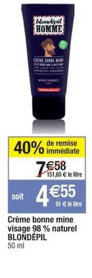 Crèpe Bonne Mine Visage 98% Naturel Blondépil