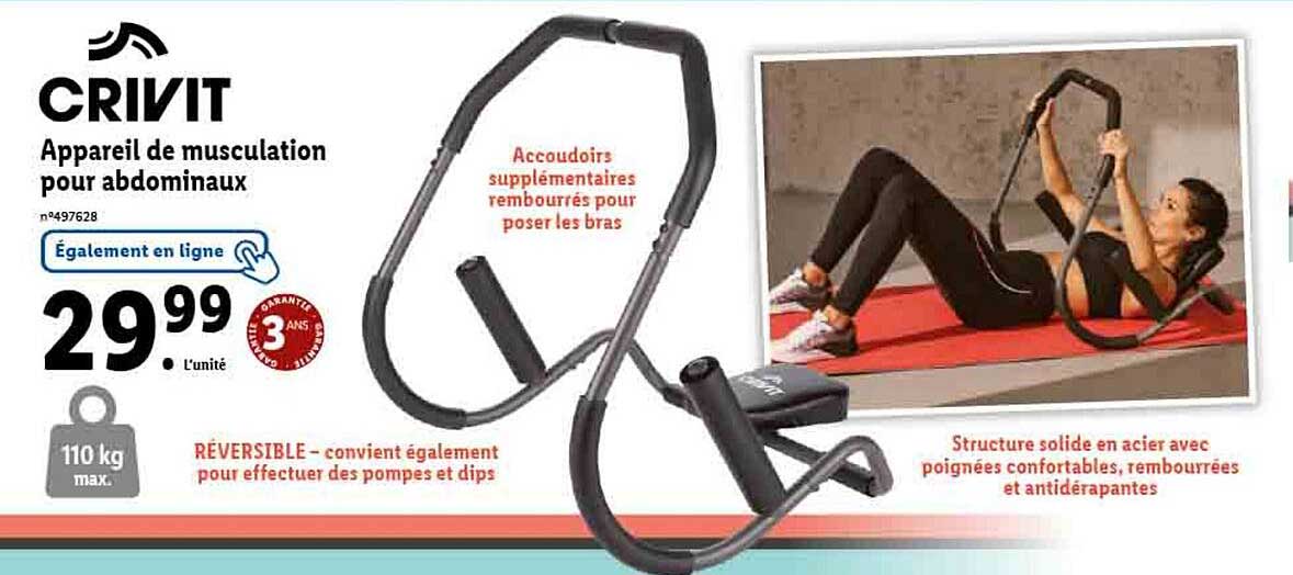 crivit appareil de musculation pour abdominaux