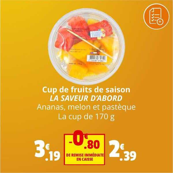 cup de fruits de saison la saveur d'abord