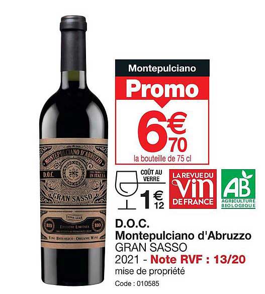 d.o.c. montepulciano d'abruzzo gran sasso 2021