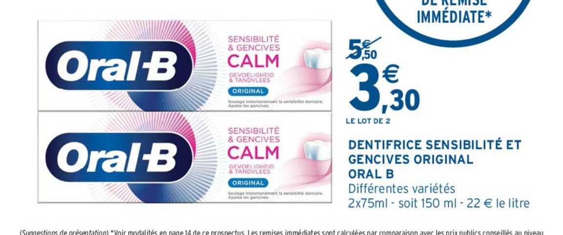 dentifrice sensibilité et gencives original oral b