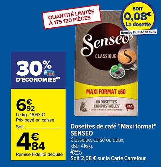 dosettes de café maxi format senseo