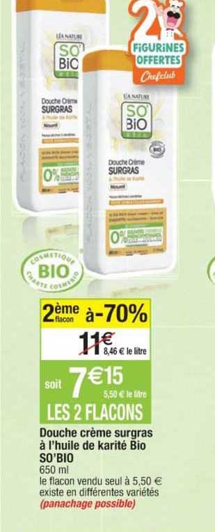 douche crème surgras à l'huile de karité bio so'bio