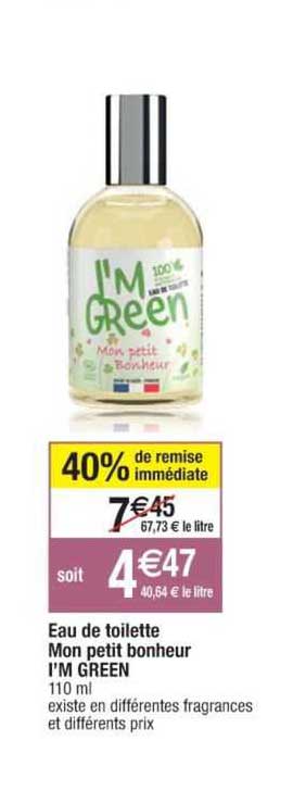 eau de toilette mon petit bonheur i'm green